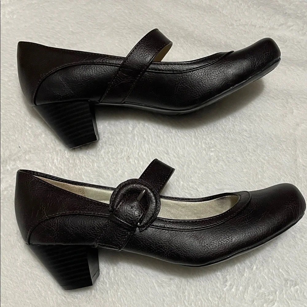 LifeStride Brown Mary Jane Heels Low Heel Pump Sz 5.5M - Picture 10 of 11